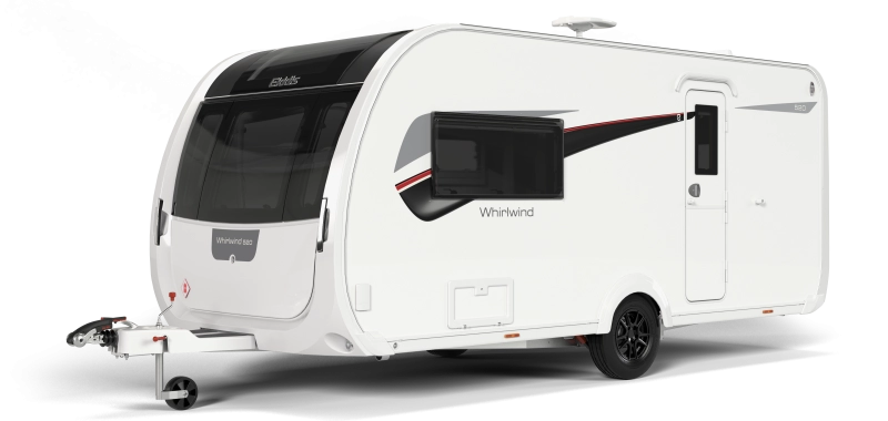 Exterior image of the whirlwind caravan.