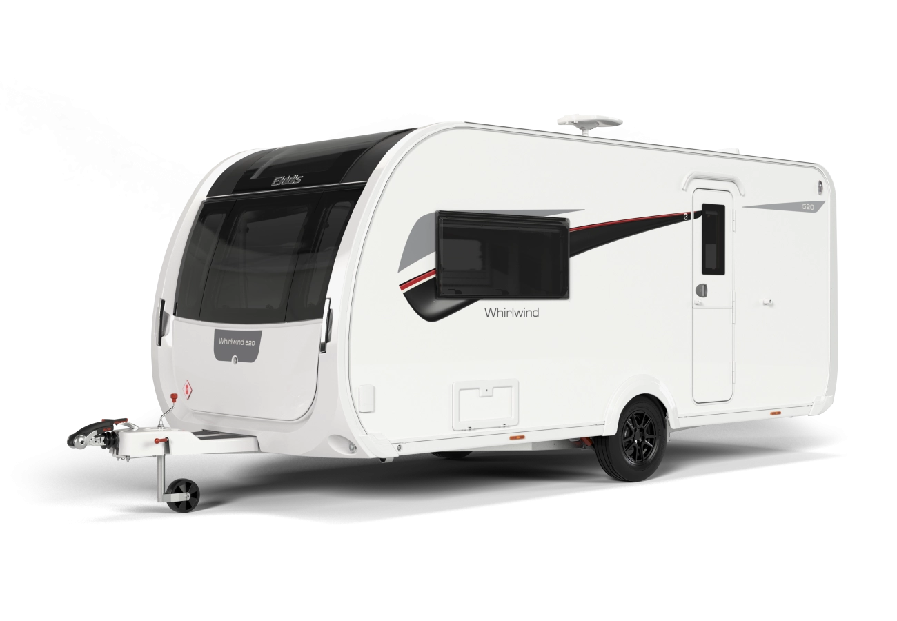 Exterior image of the whirlwind caravan.