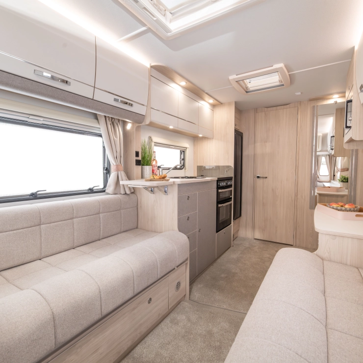 Image showing the lounge and kitchen area inside the Whirlwind 520 model by Elddis.