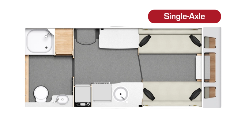 Floorplan of the Whirlwind 520 Caravan