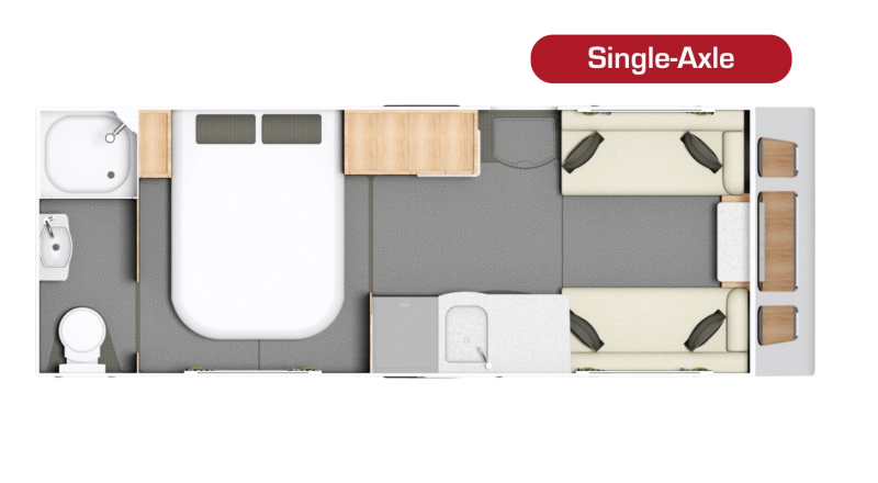 Floorplan of the Whirlwind 554 caravan model