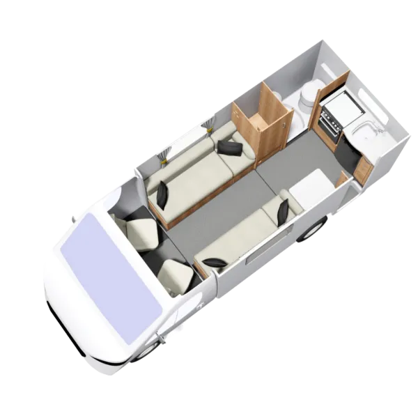 Floorplan of the Autoquest APEX 115 in 3D view.