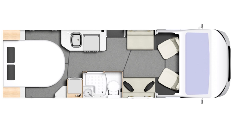 Floorplan of the Autoquest APEX 150 in birds eye view.