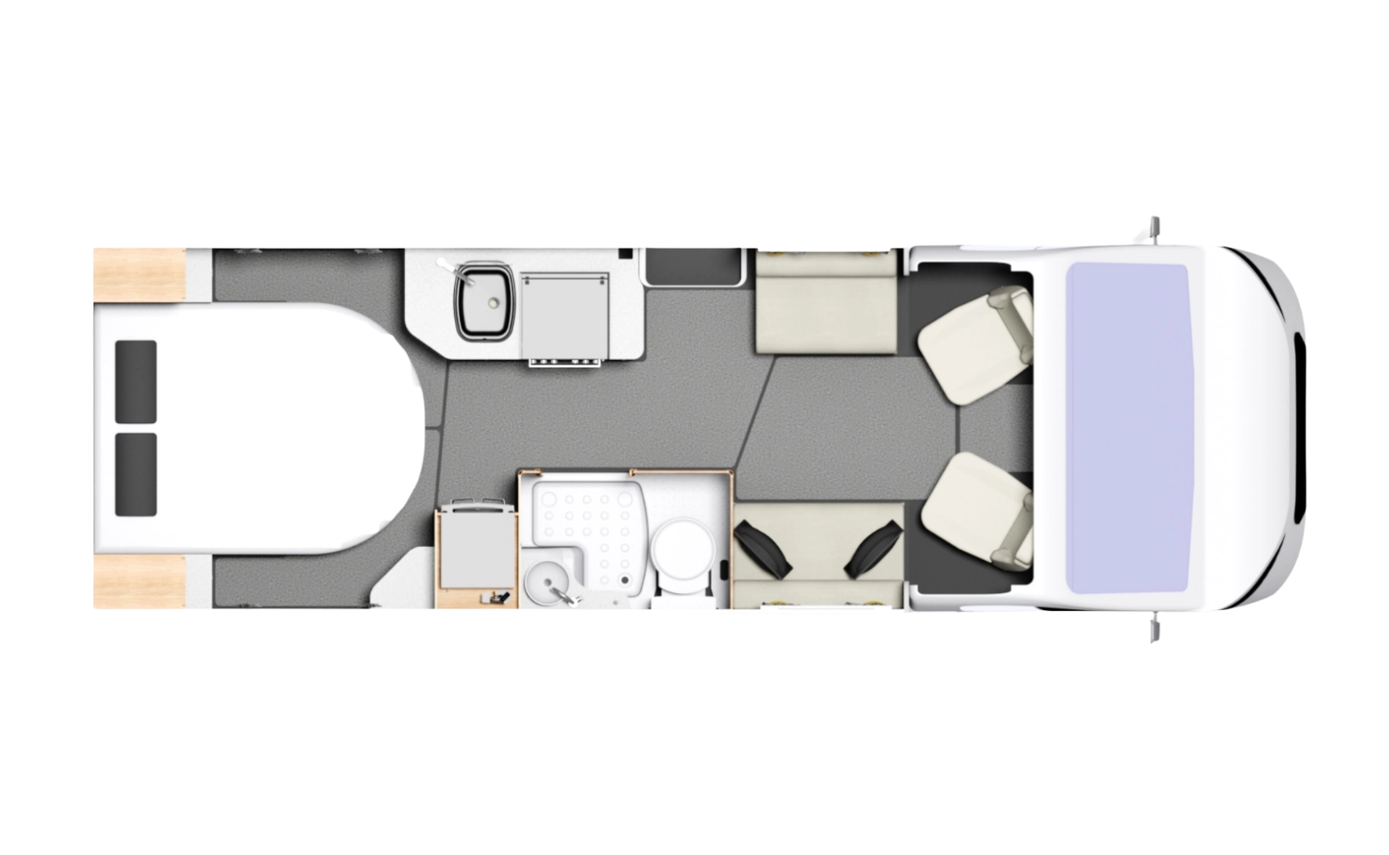 Floorplan of the Autoquest APEX 150 in birds eye view.