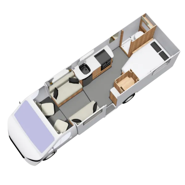 Autoquest APEX 155 floorplan in 3d view.