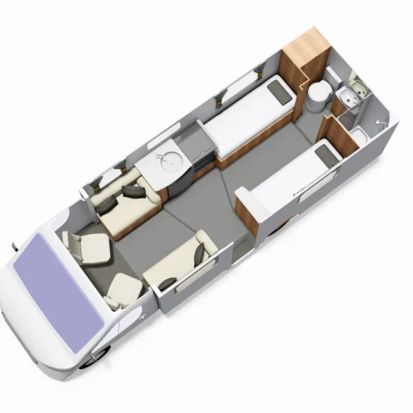 Floorplan of the Avalon 285 in 3d view.