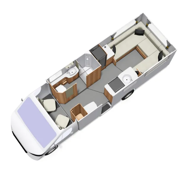 Floorplan of the Avalon 295 in 3D view.